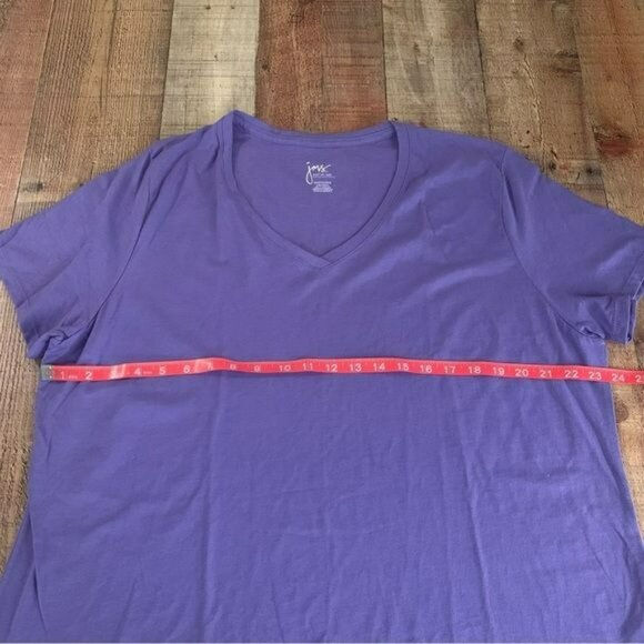 JMS Just my size purple short sleeve v-neck top women’s plus size 2X - Picture 2 of 6